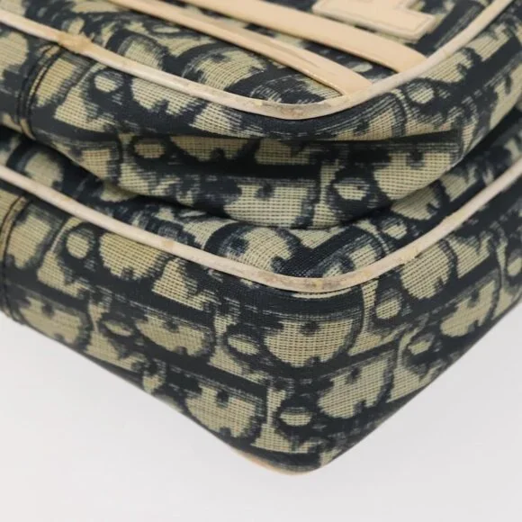 Authentic Christian Dior Trotter Canvas Shoulder Bag Navy - Picture 6 of 16